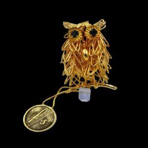 NWT Vintage Four Seasons Owl Brooch NOS Adorable Owl Bird Animal
